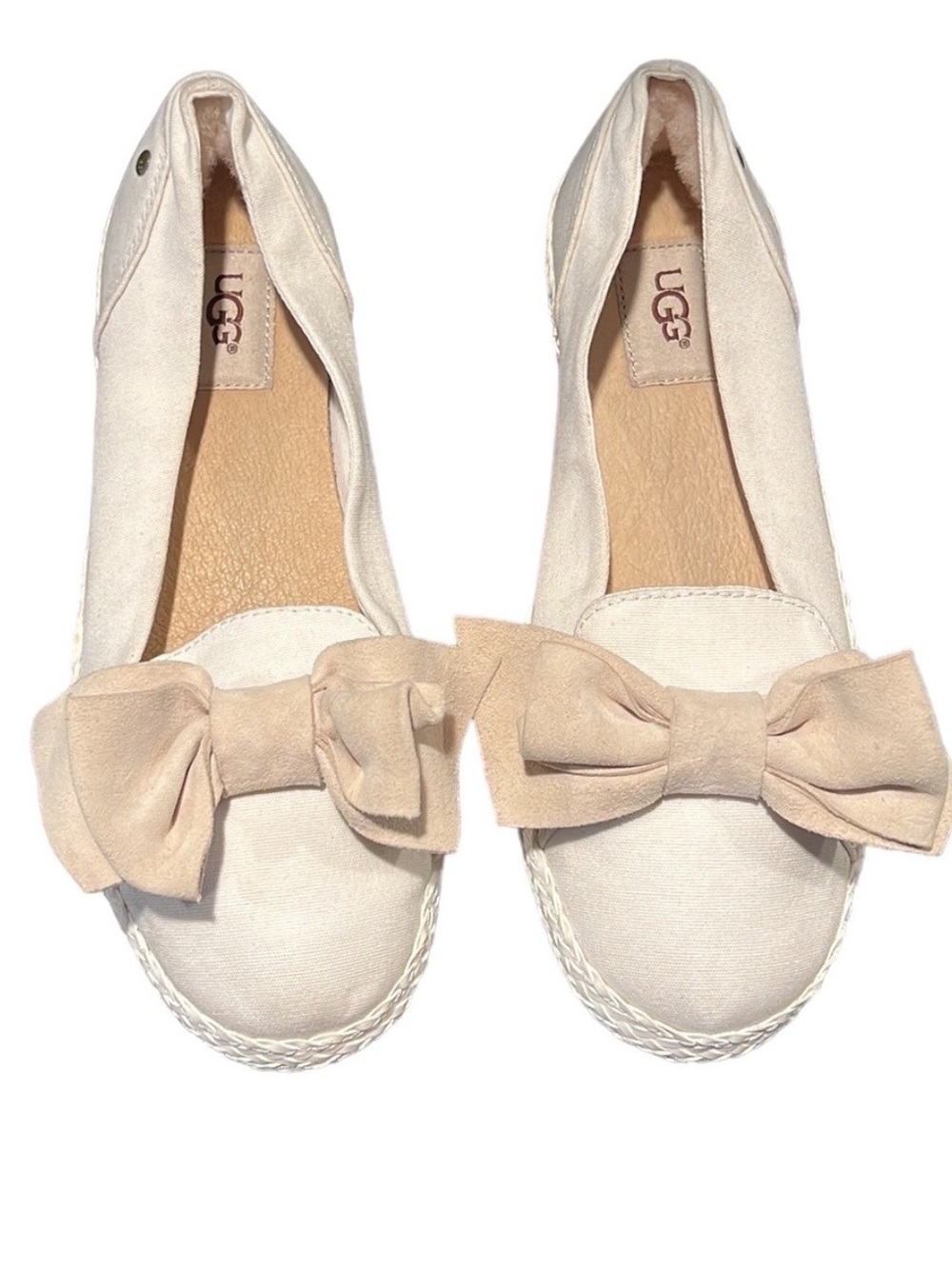 NWOB UGG Canvas Bow Flats - Picture 1 of 14